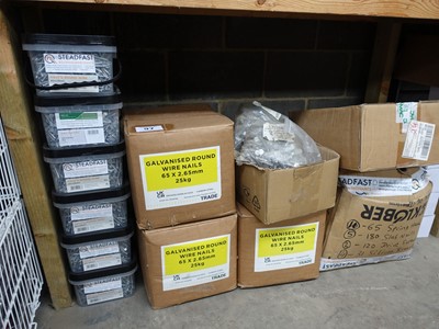 Lot 97 - 3 boxes of 65 x 2.65mm galvanised wire nails,...