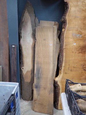Lot 4226 - Range of mainly thin brown oak waney edge boards