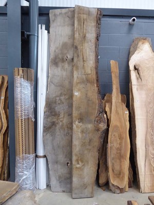 Lot 4235 - 2 pieces of waney edge oak timbers, 3m long