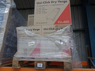 Lot 143 - Pallet of five boxes of Uni-click dry verges