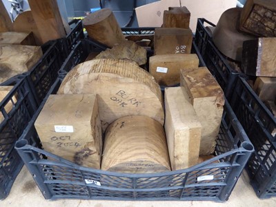 Lot 4241 - 3 crates of mainly burr oak wood turning blocks