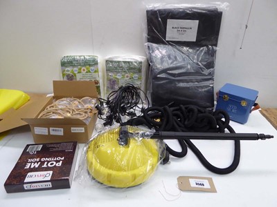 Lot 3560 - Tarpaulin, expanding hose, garden mesh netting,...
