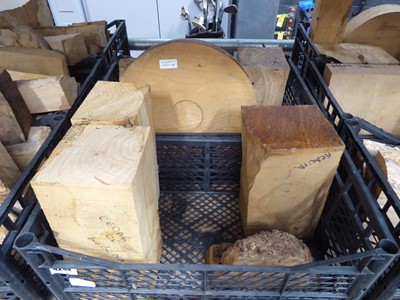 Lot 4243 - 2 crates of various wood turning blocks...