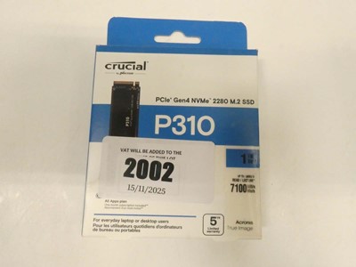 Lot 2002 - *Sealed* Crucial 1TB P310 PCIe Gen4 NVMe 2280...