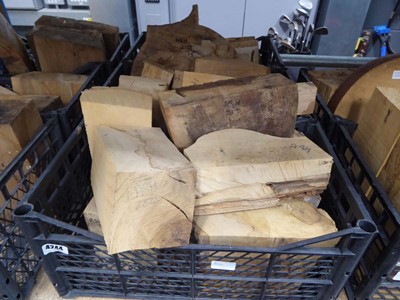 Lot 4244 - 3 crates of ash wood turning blocks