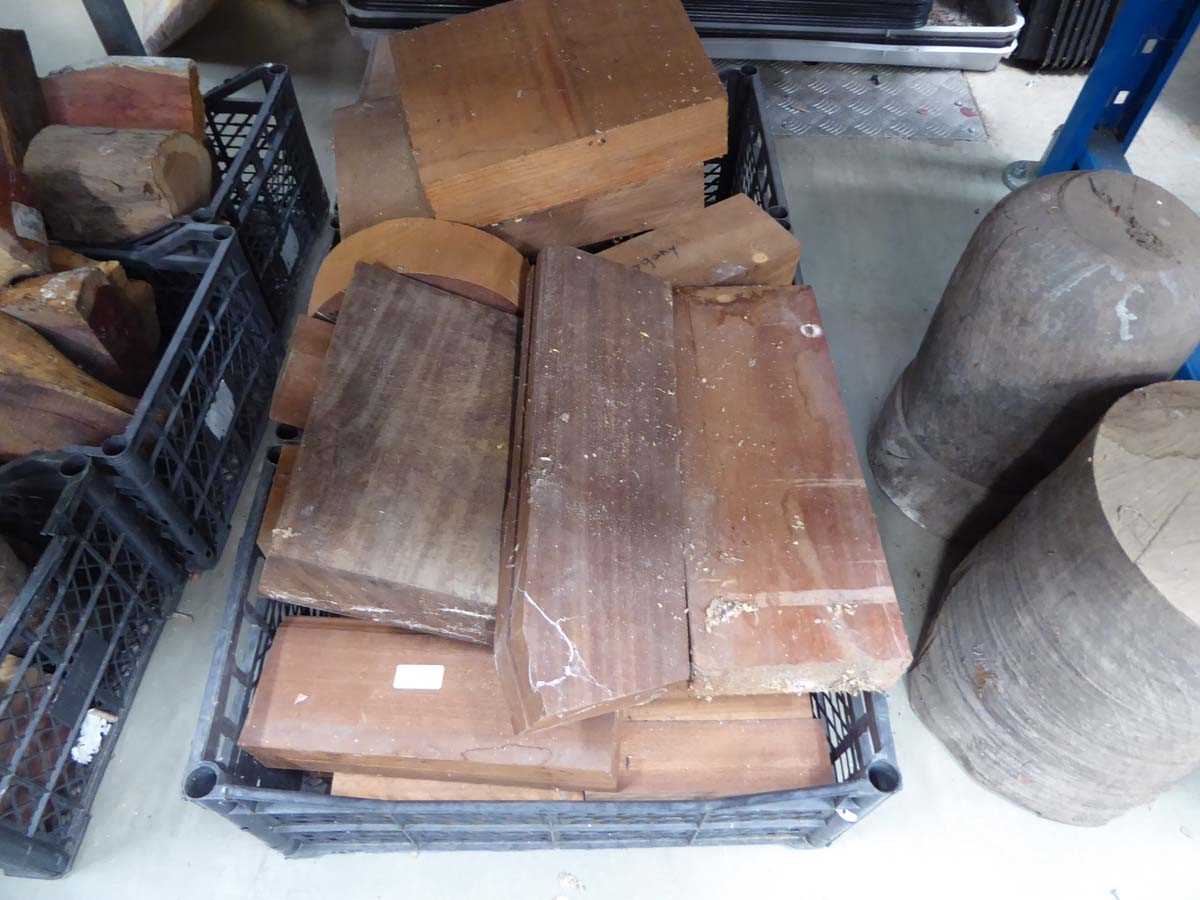 Lot 4251 - 3 crates of mahogany and similar red hardwood...