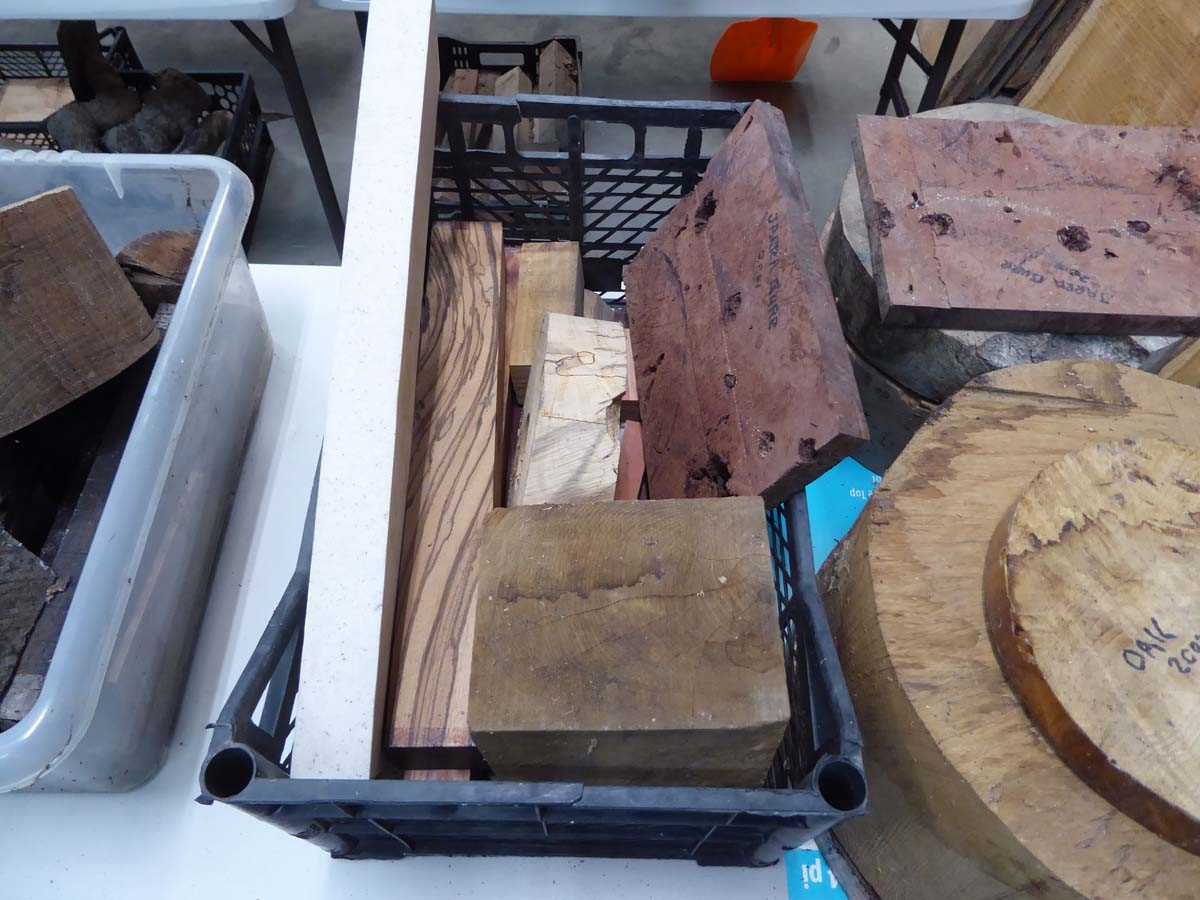 Lot 4254 - Crate of various exotic hardwood and other...