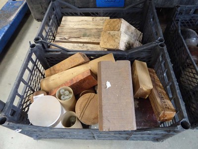 Lot 4264 - 2 crates of misc. exotic hardwoods, spelted...
