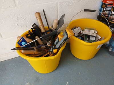 Lot 168 - Two buckets of miscellaneous carded knives &...