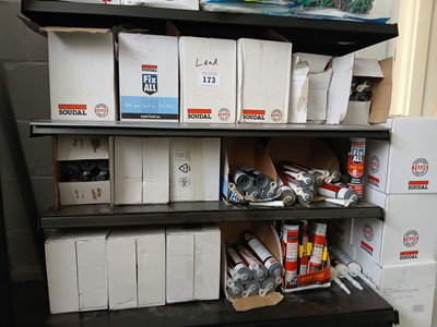 Lot 173 - Three shelves of various silicone sealant and...