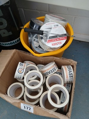 Lot 177 - Bucket & box of adhesive tape