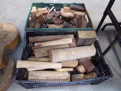 Lot 4274 - 2 crates of misc, wood turning pieces