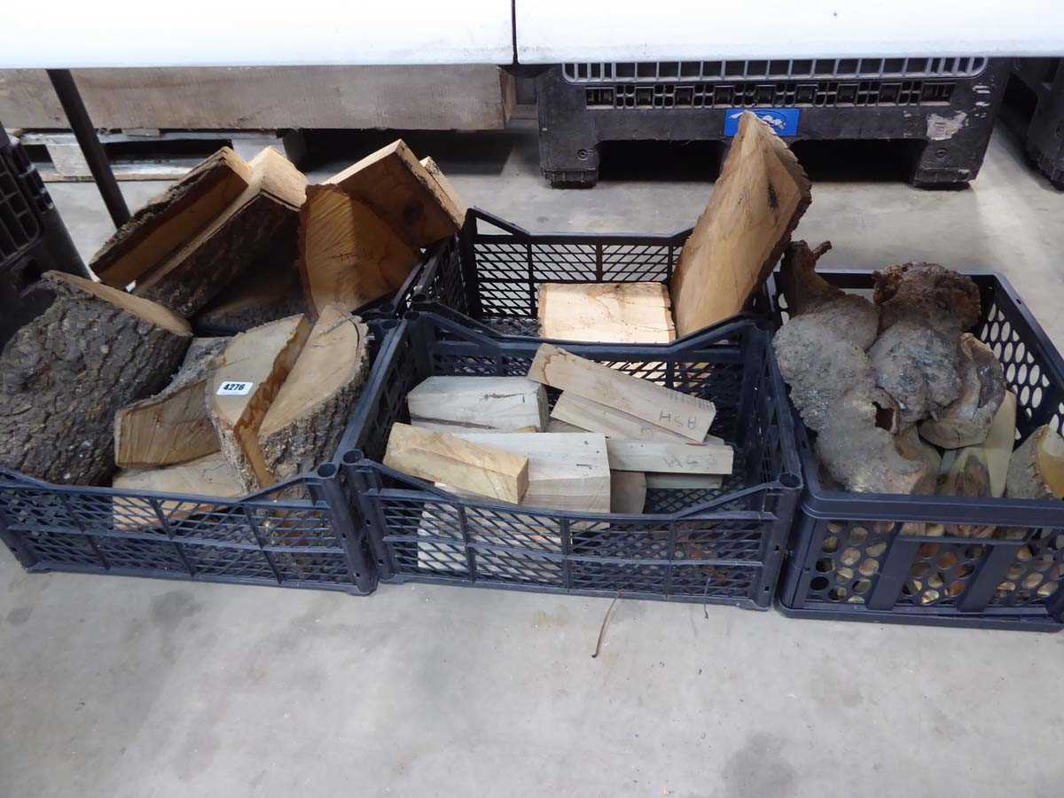 Lot 4276 - 5 crates of misc. of ash and other turning pieces