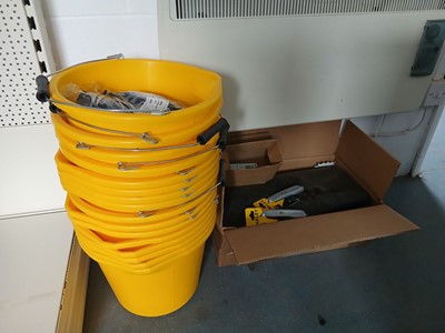 Lot 181 - Sixteen plastic buckets, with a qty of work...