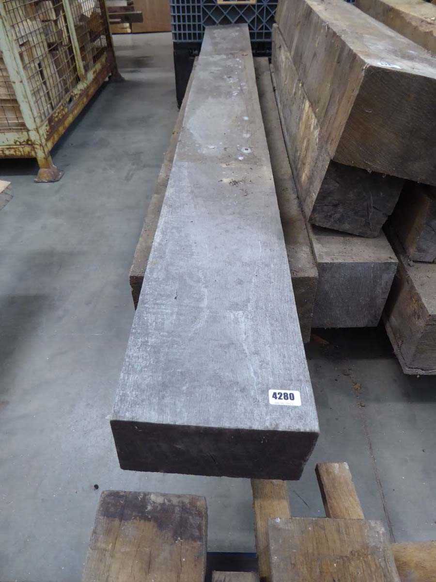 Lot 4280 - 2 large oak timbers 240 x 125 x 2600mm and 410...