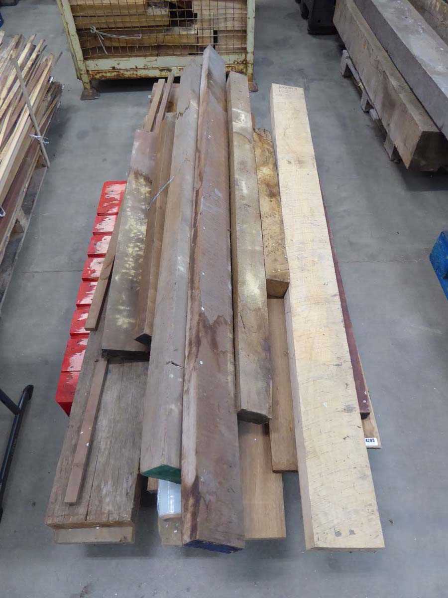 Lot 4283 - Pallet of various timbers including mahogany,...