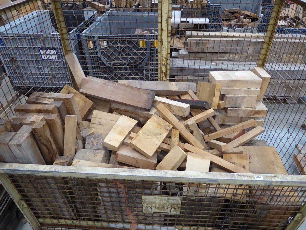 Lot 4285 - Large wire stillage of various hardwood and...