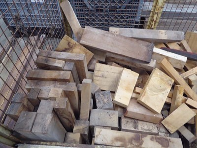 Lot 4285 - Large wire stillage of various hardwood and...