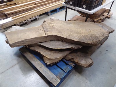 Lot 4295 - 4 large pieces of rough sawn crutch oak