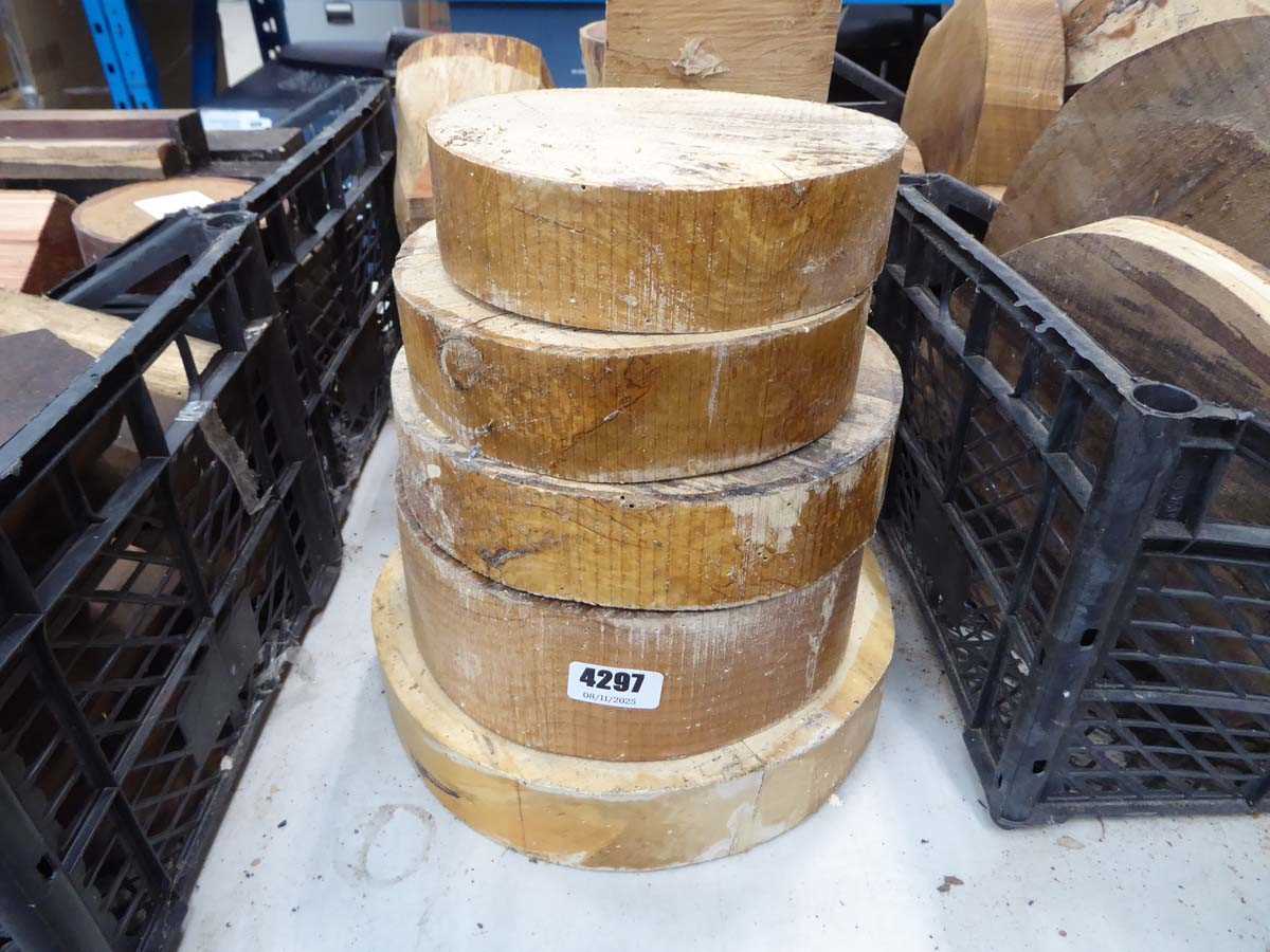 Lot 4297 - 5 holly wood turning blanks