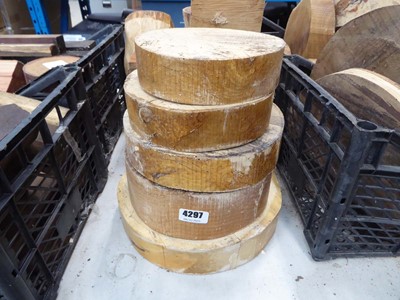 Lot 4297 - 5 holly wood turning blanks