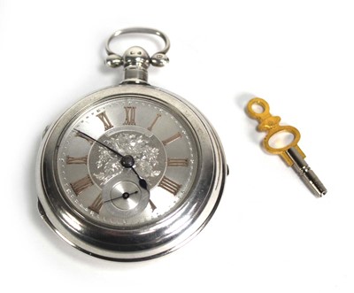 Lot 905 - An Edwardian silver pair case pocket watch,...