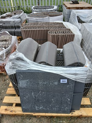 Lot 205 - Row of four various concrete hogs back & other...