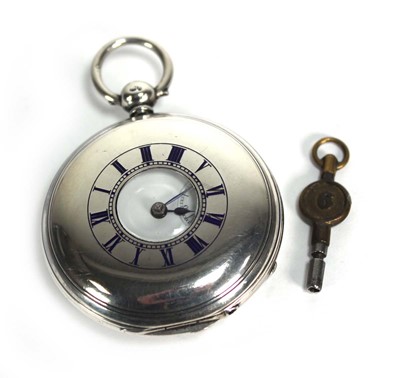 Lot 907 - A Victorian silver half hunter pocket watch,...