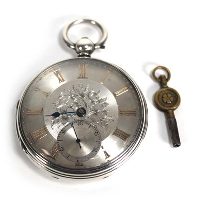 Lot 908 - A Victorian silver open face pocket watch, the...