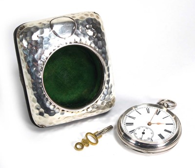 Lot 916 - A Continental silver open face pocket watch,...