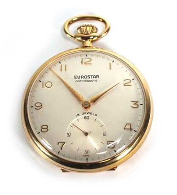 Lot 918 - A gold plated open face pocket watch by...