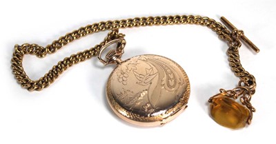 Lot 919 - A gold plated full hunter pocket watch by...