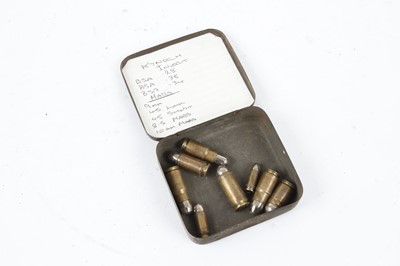 Lot 1141 - Tin of assorted BSA and Mars inert pistol rounds