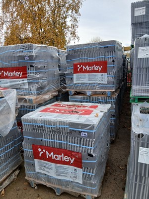 Lot 246 - Seventeen Marley Beenham plain grey tiles