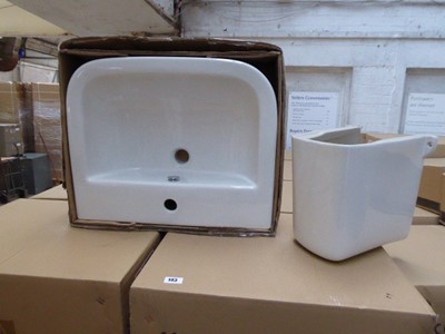 Lot 141 - 30x PAC hand basins with single tap hole,...
