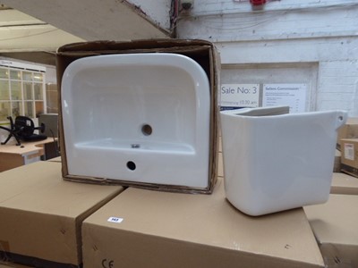 Lot 143 - 29x PAC hand basins with single tap hole,...