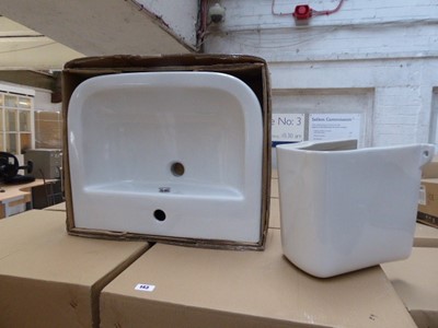 Lot 144 - 28x PAC hand basins with single tap hole,...