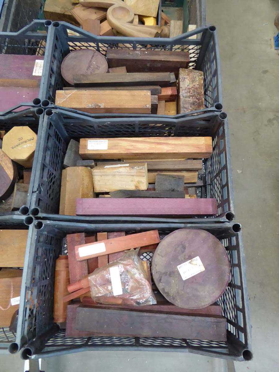 Lot 4211 - 3 crates of exotic hardwood wood turning blanks
