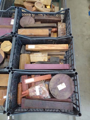 Lot 4211 - 3 crates of exotic hardwood wood turning blanks