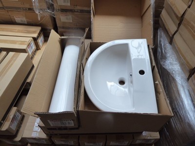 Lot 148 - 20x BAL hand basins, 560mm, with matching full...