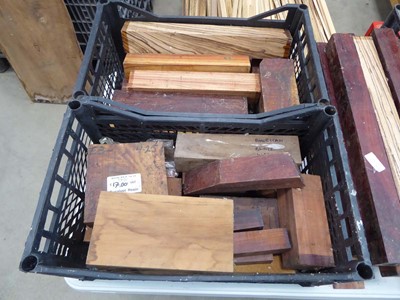 Lot 4300 - 2 trays of exotic hardwood wood turning blanks