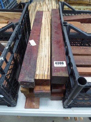 Lot 4306 - 13 pieces of various exotic hardwoods for wood...