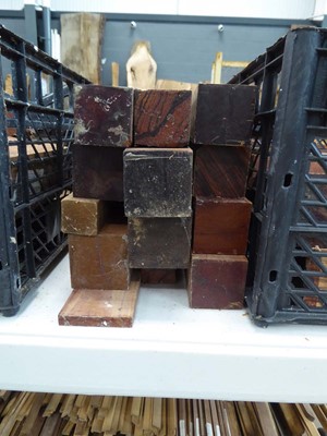 Lot 4306 - 13 pieces of various exotic hardwoods for wood...