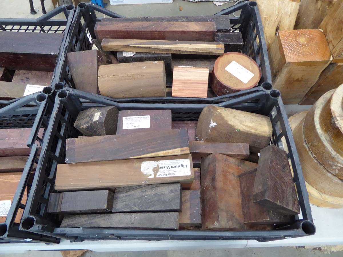 Lot 4307 - 2 crates of exotic hardwoods for wood turning