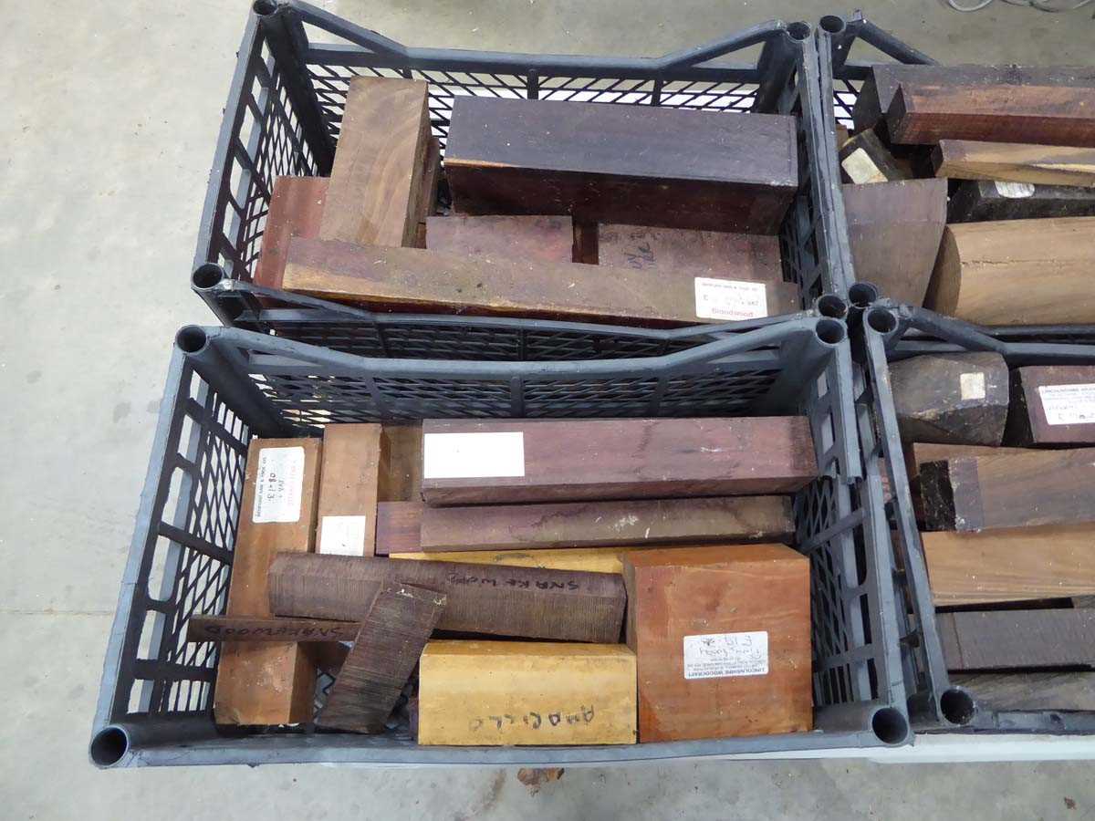 Lot 4308 - 2 crates of exotic hardwoods for wood turning