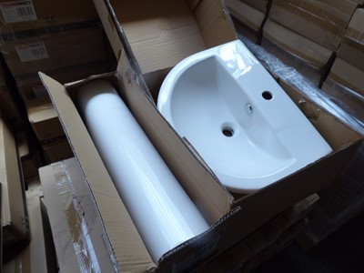 Lot 150 - 20x BAL hand basins, 560mm, with matching full...