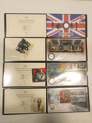 Lot 2024 - 4x Half Ounce Silver Proof Coin Covers; Elton...