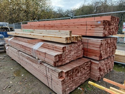 Lot 315 - Three full packs of 25x50cm red baton, plus...