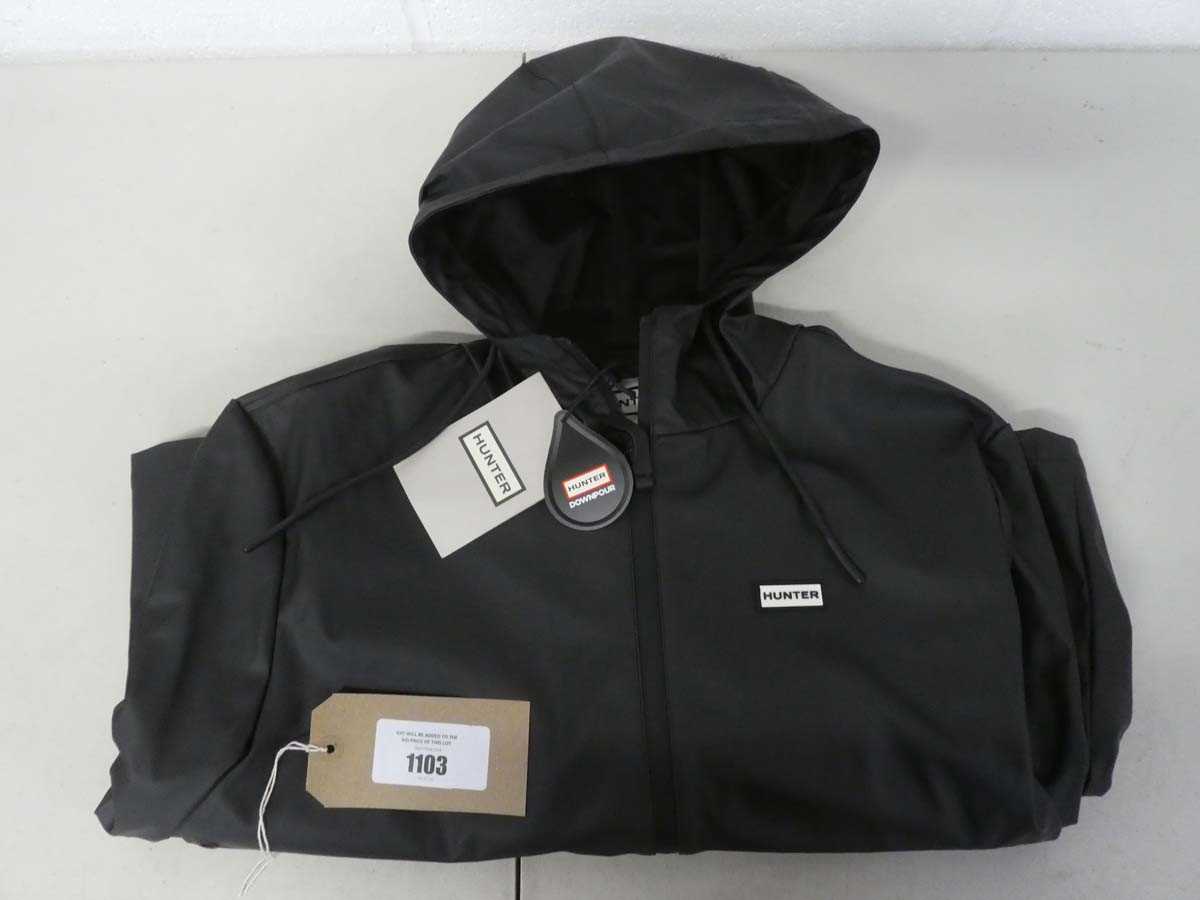 Lot Hunter downpour long hooded raincoat in black...