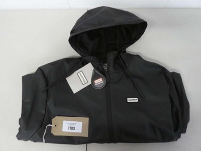 Lot Hunter downpour long hooded raincoat in black...
